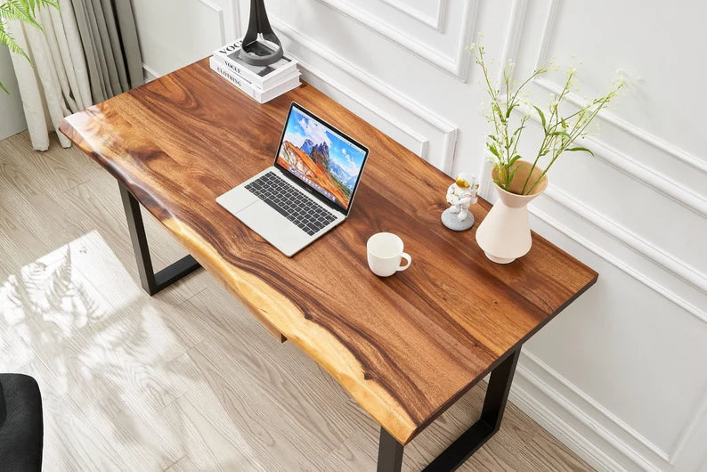 U-leg live-edge desk by Keelan Scott
